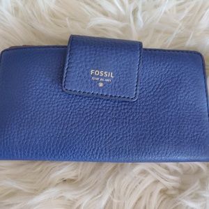 Genuine Leather Fossil Deep Blue Wallet